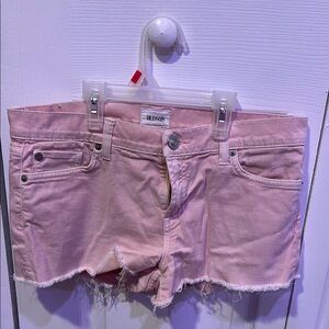Hudson Jeans Pink Jean Shorts Distressed Frayed Hem